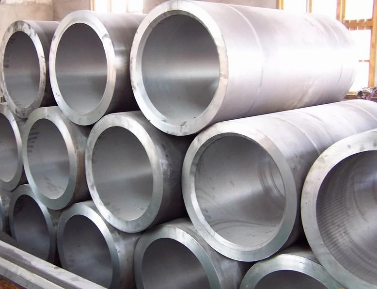 Stack of centrifugally cast steel tube sections